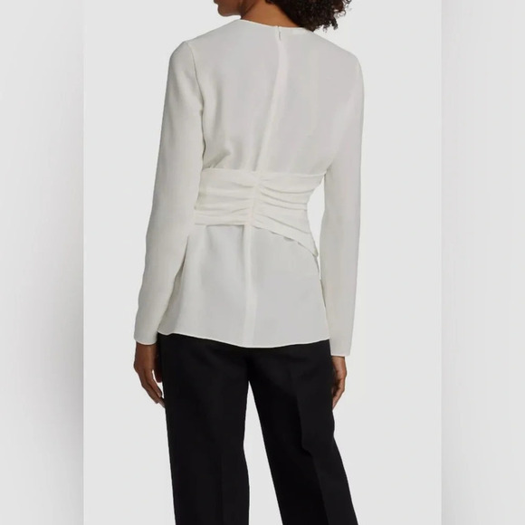 Lafayette 148 New York Long-Sleeve draped Blouse - Picture 4 of 10